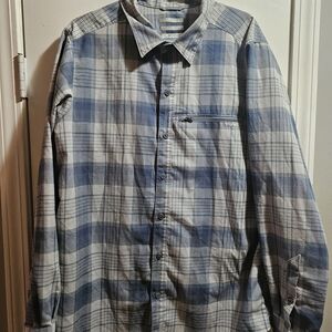 Columbia Gray and Blue Plaid Casual Shirt